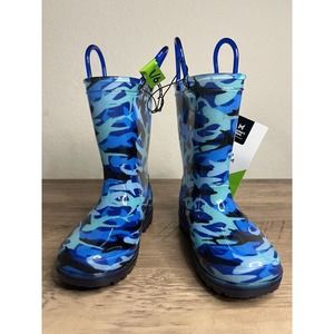 Member's Mark Boy's Waterproof Light Up Pull-On Rain Boots US 9/10 Brand New